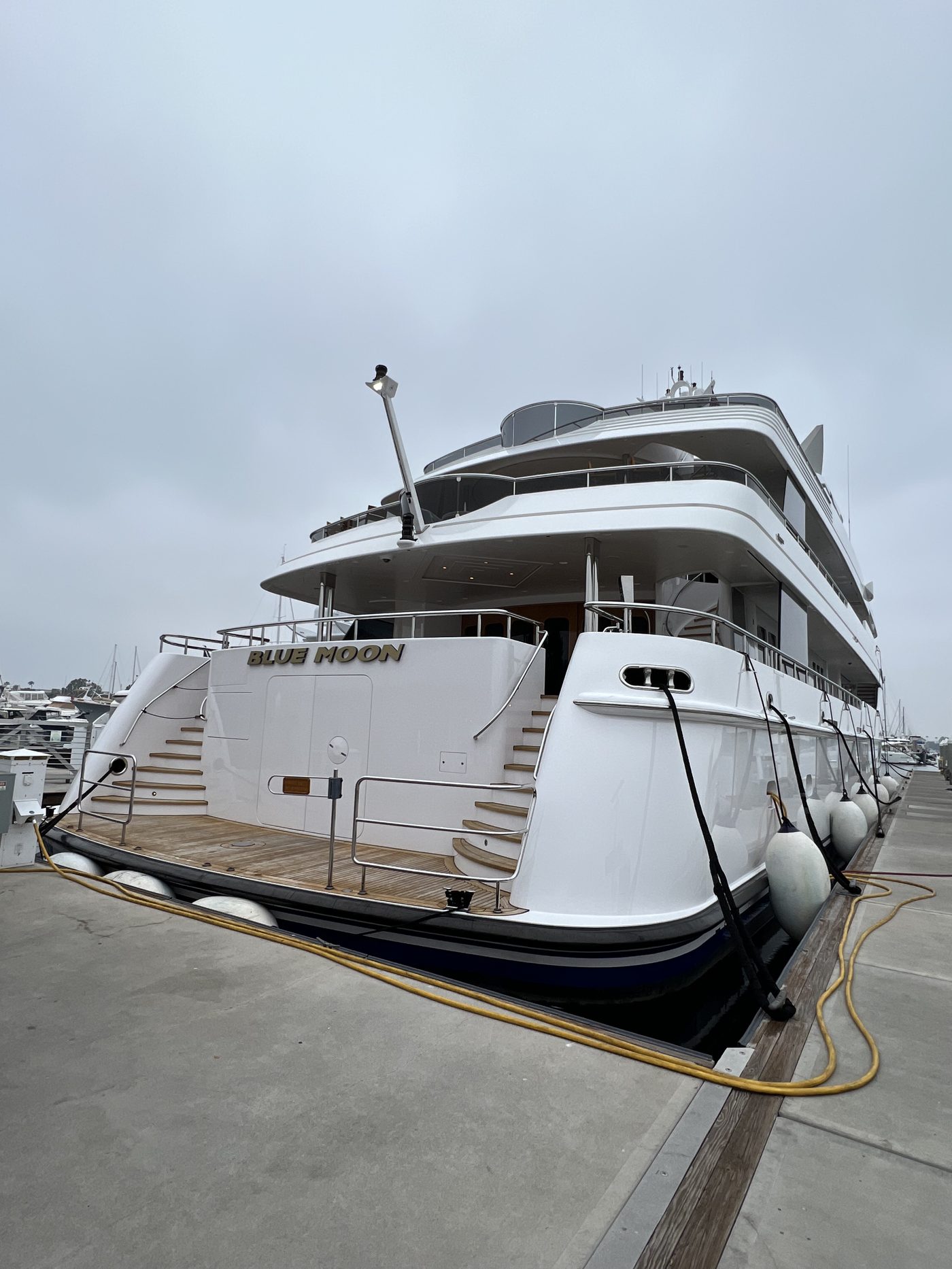 Mobile marine diesel repair service — yacht at the dock